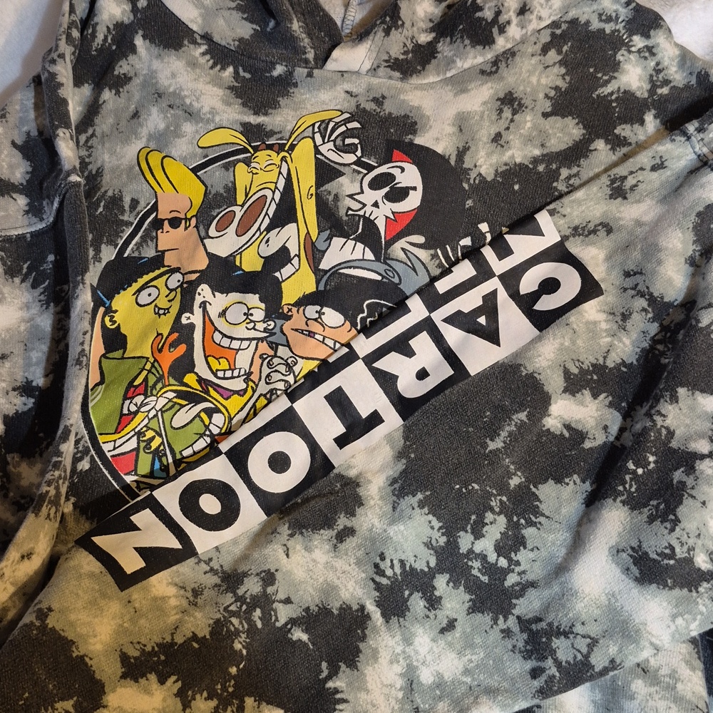 Cartoon Network Black & White Tie-Dye Pullover Hoodie Sz. XXL - Picture 6 of 7